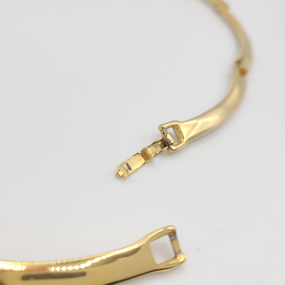 Vintage Gold Tone Crystal Choker Necklace with Extension - Picture 9 of 11